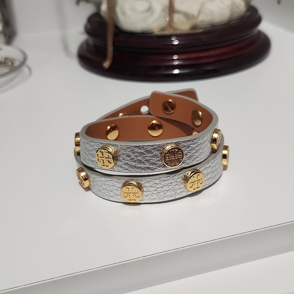 Tory Burch Double Wrap Leather Bracelet